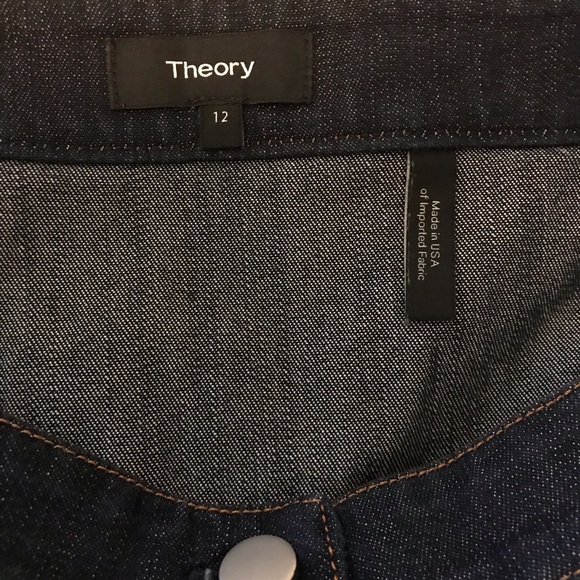 EUC Theory button front denim jean mini skirt, 12 - Picture 4 of 5